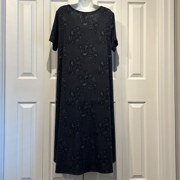 LulaRoe Black/Grey Short Sleeve High Low A-Line Dress Size 2XL - Picture 6 of 10